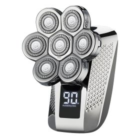 1Pc Head Shavers For Bald Men 5 In 1 7D Electric Rotary Razor Rechargeable Cordless Head Beard Trimmer Shaver Kit IPX6 Waterproof Dry Wet Grooming Kit