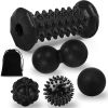 Massage Ball & Foot Roller 5 in 1 Set,Foot Massager Roller-Lacrosse,Peanut,Spiky
