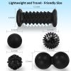 Massage Ball & Foot Roller 5 in 1 Set,Foot Massager Roller-Lacrosse,Peanut,Spiky