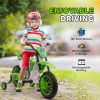Kids Dirt Bike Battery-Powered Ride-On Electric Motorcycle with Charging 12V Battery, Training Wheels Green