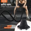 VEVOR Battle Rope, 1.5 Inch Diameter 30Ft Length Polyester Exercise Rope, Battle Exercise Equipment with Protective Sleeve & Anchor