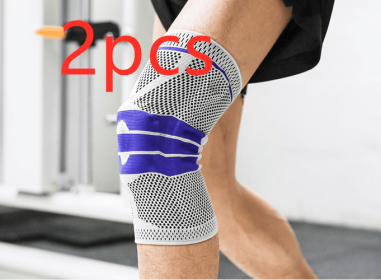 Sports Running Fitness Protection Knee Pads Brace Strap (Option: Grey anti slip a pair-S)