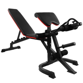 Adjustable Weight Bench Combo, Bench Press Combo, Home Gym Weight Bench With Squat Rack, Leg Extensions, Teacher Curls And Weight Storage--Only S (Color: Black)