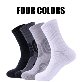 4 Pairs Compression Crew Running Socks Athletic Socks For Men With Cushion Work Hiking Basketball Sport Socks Anti-odor And Anti-slip For Running Fitn (Option: Men-Color1)