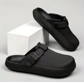 Indoor Home Slippers Lightweight Soft Sole EV Shoes (Option: Black-39)