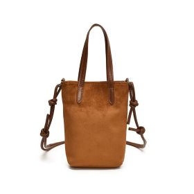 Women's Crossbody Bag Autumn And Winter Retro Leopard Print Shoulder Bag Anime New Versatile Suede Phone Bag (Color: Brown)