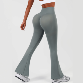 Womens Flared Yoga Pants, High Waisted Flare Leggings Bottom Bootcut Yoga Pants (Color: Gray, size: M)