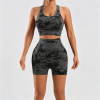 2 Pieces Workout Sets for Women,Tie-dye Seamless Yoga Shorts with Sports Bras,Athletic Matching Outfits,Gym,Casual
