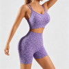 Women's Leopard Print Workout Sets 2 Piece Outfits Crop Tank Tops and Shorts Sports Yoga Gym Tracksuit