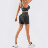 Women's Leopard Print Workout Sets 2 Piece Outfits Crop Tank Tops and Shorts Sports Yoga Gym Tracksuit
