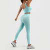 Women's Workout Outfits Ribbed Tank 2 Piece Seamless High Waist Gym Outfit Yoga Shorts Leggings Sets