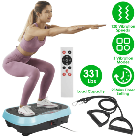 Vibration Exercise Machine With Resistant Bands Remote Control Whole Body Vibration Platform Workout Equipment Home Fitness Training Equipment For Wei (title: default title)