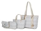 MKF Collection Marimar M Signature Vegan Leather Women's Tote Bag by Mia K – 4 Pcs set