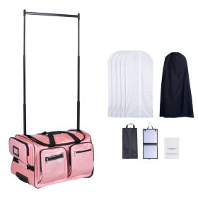 Dance Bag with Garment Rack, 23 Inch Rolling Dance Duffel, with Wheels, USB Port, Height Adjustable Clothes Rack, Privacy Protection Curtain (Default: Default)