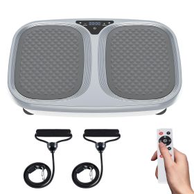 Vibration Plate Exercise Machine for Home Gym, Whole Body Workout Fitness Platform for Weight Loss, Balance Training (Color: Grey)