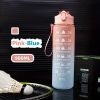 32oz/900mL Motivational Water Bottle With Straw & Time Marker; Daily Water Intake Bottle With Carrying Strap For Fitness Gym School Mountain Clim