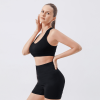 Workout Sets for Women 2 Piece Seamless Ribbed Crop Tank High Waist Shorts Yoga Outfits