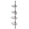 VEVOR Shower Corner Caddy Tension Pole, 56" to 114" High, Multi-Functional Shower Tension Pole with Strong Load-Bearing Tray