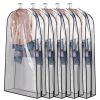 5 Pack Garment Bag for Hanging Clothes Dustproof Waterproof Hanging Clothes Storage Bag Clear Transparent Suits Cover for Sweater Jacket Coat Dress Sh