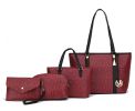 MKF Collection Marimar M Signature Vegan Leather Women's Tote Bag by Mia K – 4 Pcs set