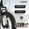 26 Inch Fat Tire Bike Adult/Youth 21 Speed Mountain Bike, Dual Disc Brake, High-Carbon Steel Frame, Front Suspension, Mountain Trail Bike