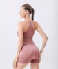 Workout Sets for Women 2 Piece Seamless Ribbed Crop Tank High Waist Shorts Yoga Outfits