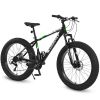 26 Inch Fat Tire Bike Adult/Youth 21 Speed Mountain Bike, Dual Disc Brake, High-Carbon Steel Frame, Front Suspension, Mountain Trail Bike