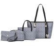 MKF Collection Marimar M Signature Vegan Leather Women's Tote Bag by Mia K – 4 Pcs set