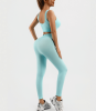Women's Workout Outfits Ribbed Tank 2 Piece Seamless High Waist Gym Outfit Yoga Shorts Leggings Sets