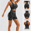 2 Pieces Workout Sets for Women,Tie-dye Seamless Yoga Shorts with Sports Bras,Athletic Matching Outfits,Gym,Casual