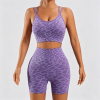 Women's Leopard Print Workout Sets 2 Piece Outfits Crop Tank Tops and Shorts Sports Yoga Gym Tracksuit