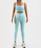 Women's Workout Outfits Ribbed Tank 2 Piece Seamless High Waist Gym Outfit Yoga Shorts Leggings Sets