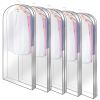 5 Pack Garment Bag for Hanging Clothes Dustproof Waterproof Hanging Clothes Storage Bag Clear Transparent Suits Cover for Sweater Jacket Coat Dress Sh